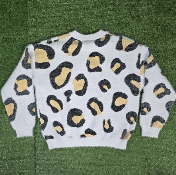 SIMPLY SOUTHERN | LEO FUZZY LARGE LEOPARD CREW NECK CASUAL SWEATER \ SIZE XL - Picture 11 of 14